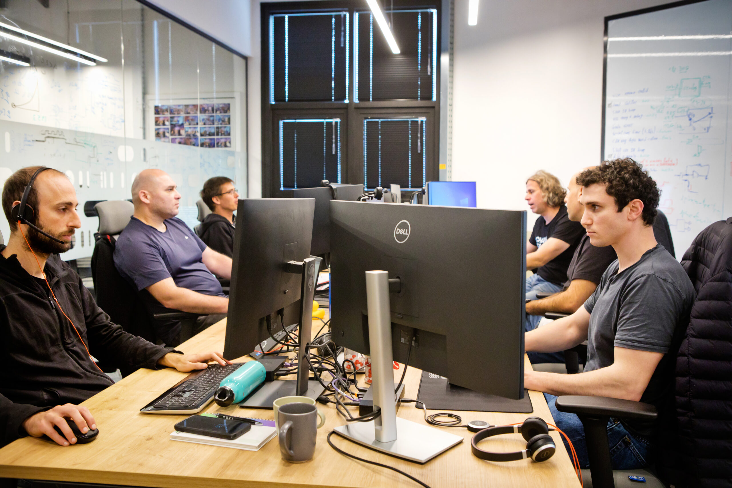 At the office - working